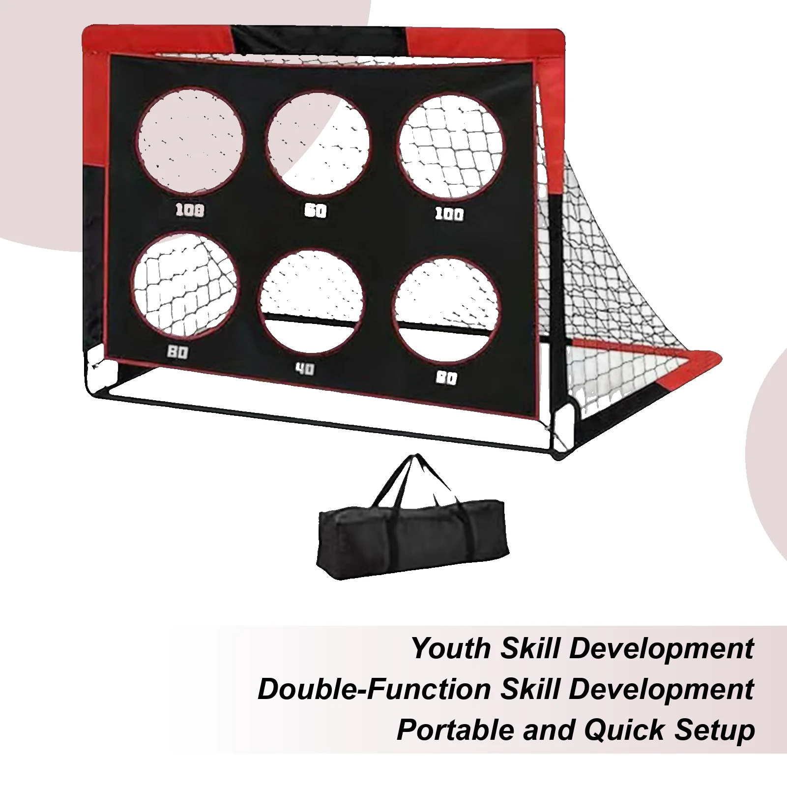 

Футбольные ворота Pop Design, прямоугольные, тренировочные, 1,2 м шириной x 0,9 м высотой, складные, портативные, для двора