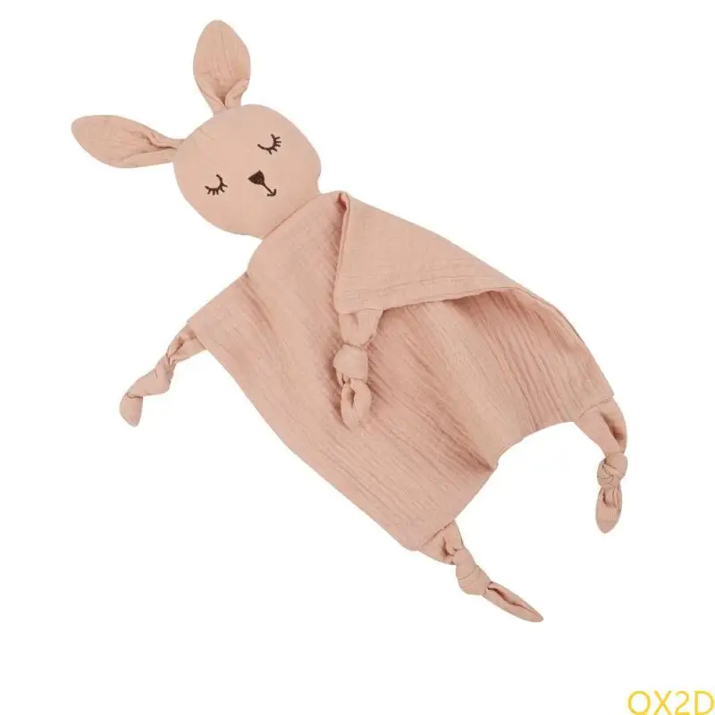 

QX2D Baby Blanket Cartoon Rabbit Appease Towel Small Comfort and Soothes Pacify Handkerchief for Newborns Toddlers