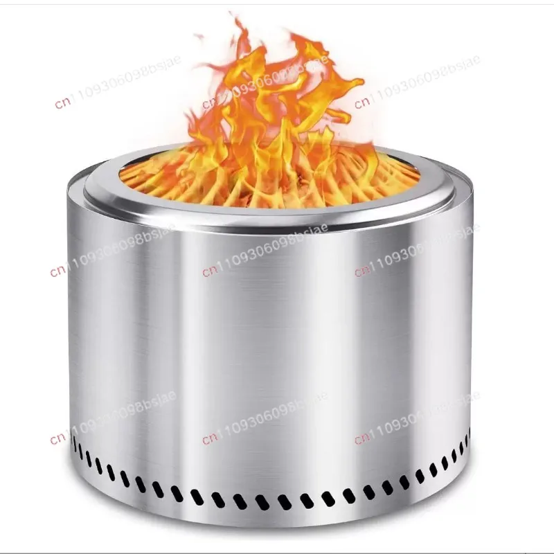Outdoor Camping Wood-Burning Stove Large Integrated Stainless Steel Bonfire Stove Combustion Smokeless Courtyard Heating Stove