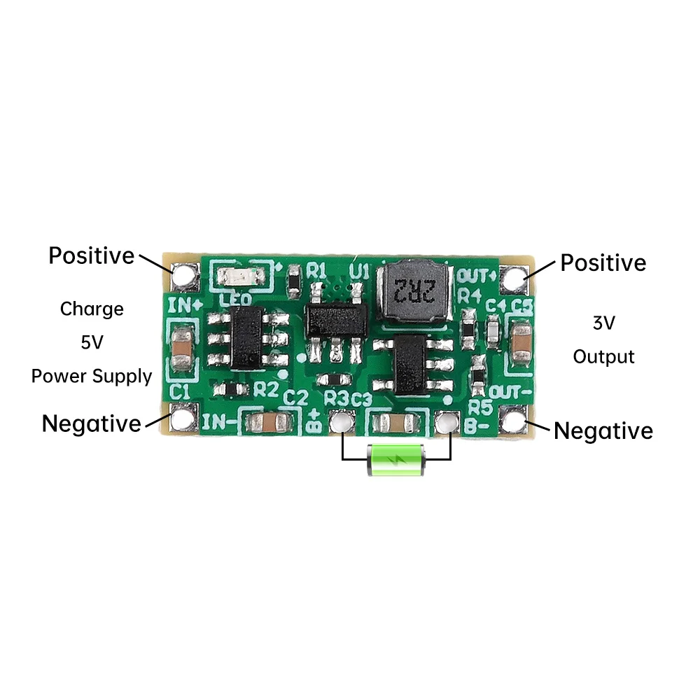 AA/AAA Dry Cell To Lithium Battery Power Supply 3V-4.2V Down 1.5V/3V Charging Discharging Toy Remote Control Mouse controller