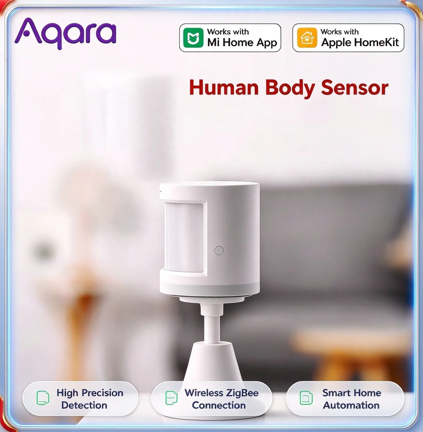 Aqara PIR Motion Sensor Zigbee Wireless Human Body Detector Smart Home Works With Mi Home Apple HomeKit Need Zigbee Gateway