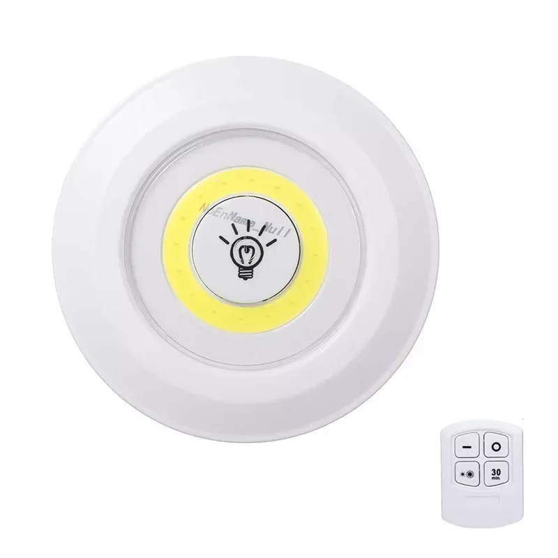 

3W Super Bright Cob Under Cabinet Light LED Wireless Remote Control Dimmable Wardrobe Night Lamp Home Bedroom Closet Kitchen