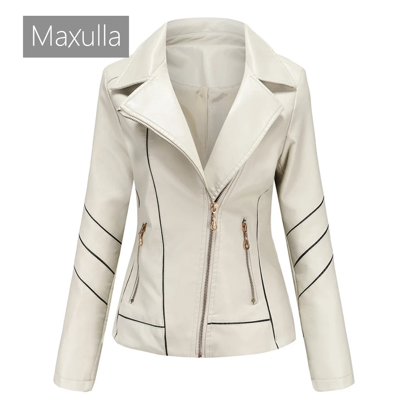 Autumn Winter Ladies PU Leather Coats Girls Outdoor Windproof Biker Leather Jackets Fashion Female Motorcycle Jackets Clothing