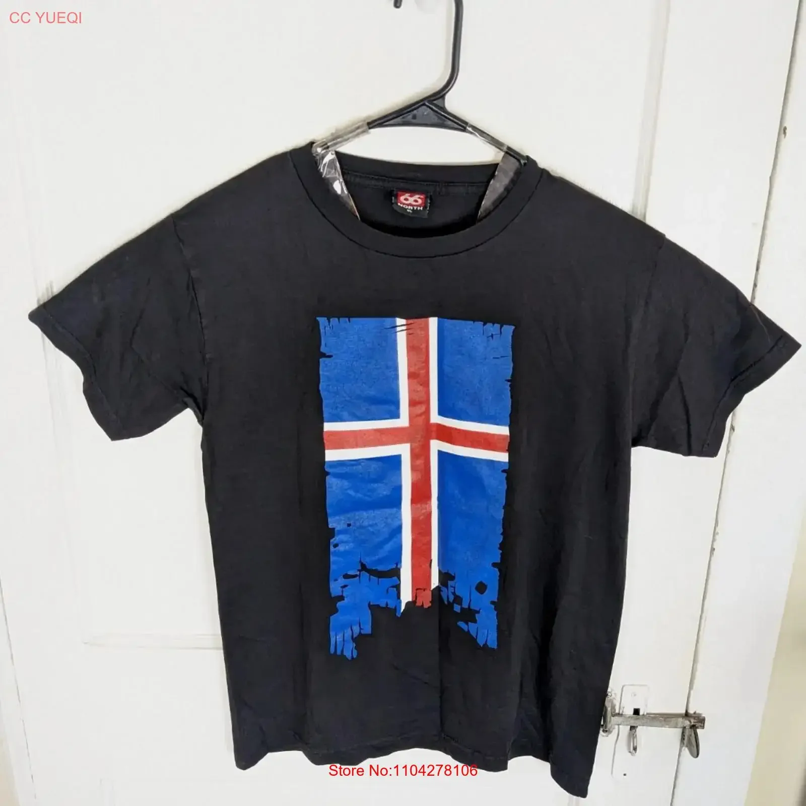 Vintage 66 Degrees North Iceland Flag T Shirt Hiking Women XL vintage Washed fashion Slightly Unisex Soft Top For Everyday Wear