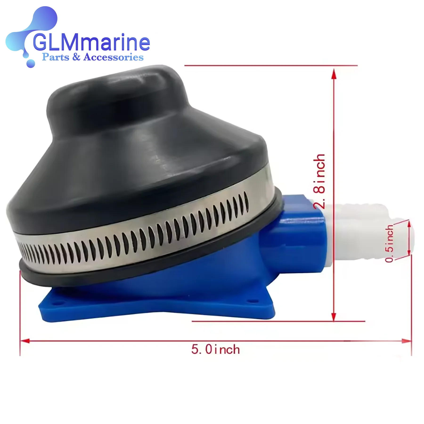 Marine Foot Water Pump 1/2" Flexible Hose Rubber & Nylon Self-Priming Manual Pump for Boat RV Galley Toilet Wash Basin - view 2