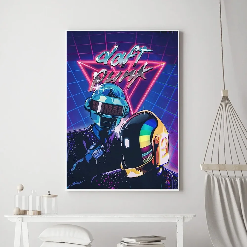 Daft Punk Band Around The World Poster Prints Poster Wall Painting Bedroom Living Room Wall Bar Restaurant Sticker Small