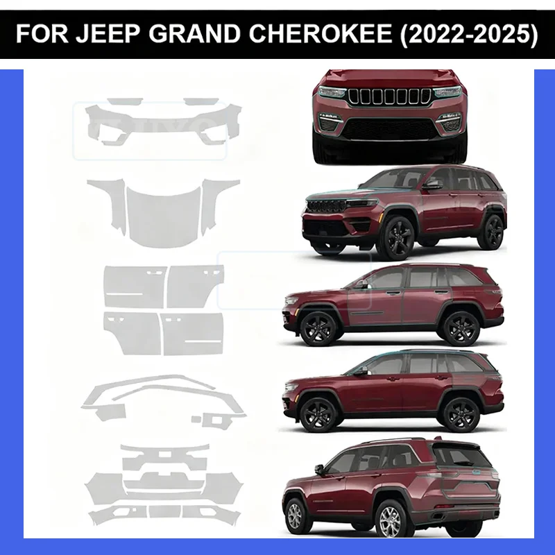 

For JEEP GRAND CHEROKEE 2022-2025 TPU Paint Protection Film Body Sticker Anti-scratch Protective Transparent PPF Accessories