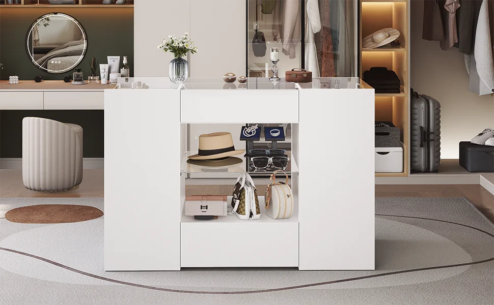 dresser with glass top