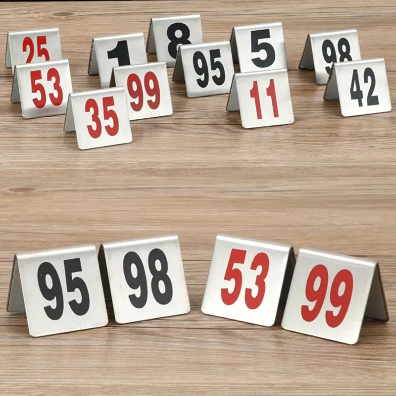 10 Pieces Wedding Restaurant Double Side Metal Table Number Holder / Number Stand / Place Card Holder Display Stand