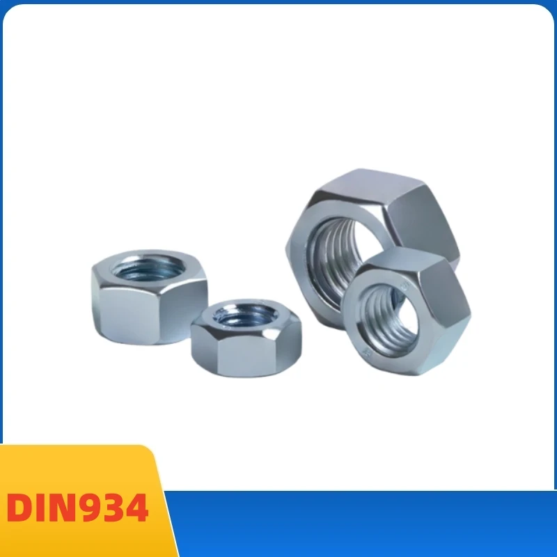 Tuercas hexagonales DIN 934 M1 M1.2 M2 M2.5 M3 M3.5 M4 M5 M6 M8 M10 M12 M16 - Acero galvanizado - Para mantenimiento DIY y uso industrial