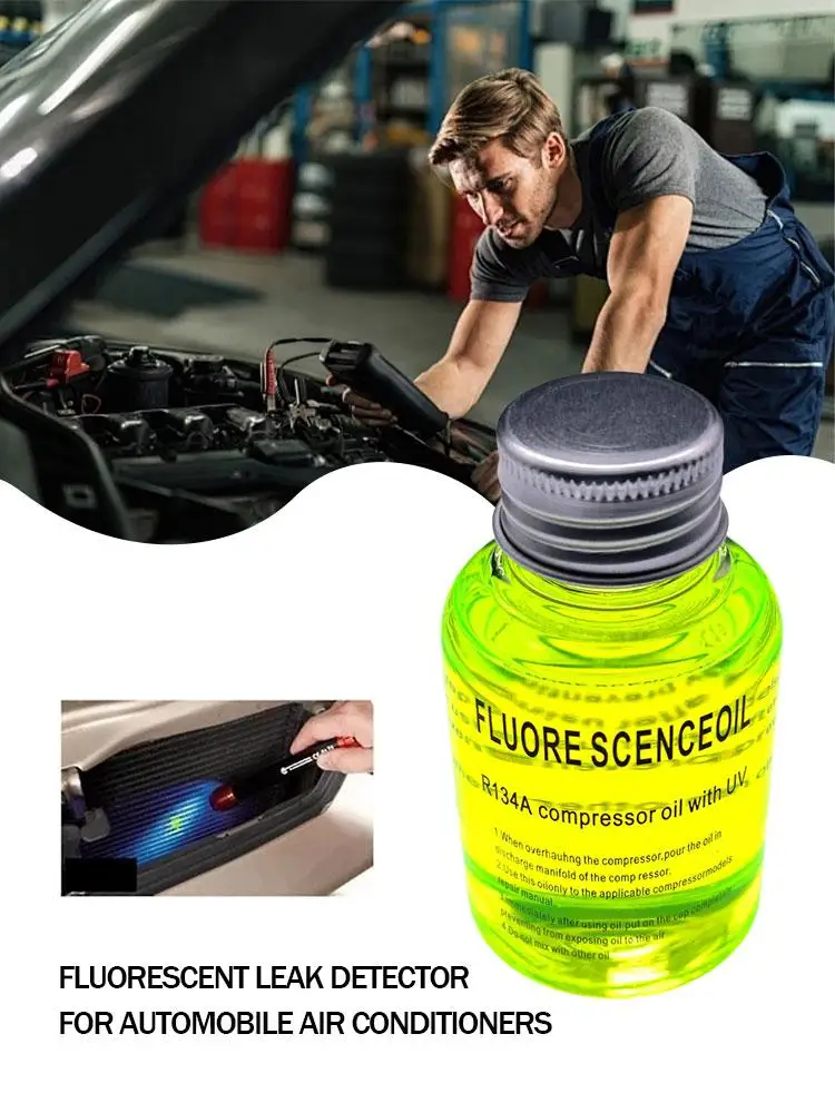 Réparation fluorescente de climatisation de voiture, 60ml, fuite de climatiseur de voiture, lumière d'huile, détection de canalisations, outil de traceur, accessoires automobiles