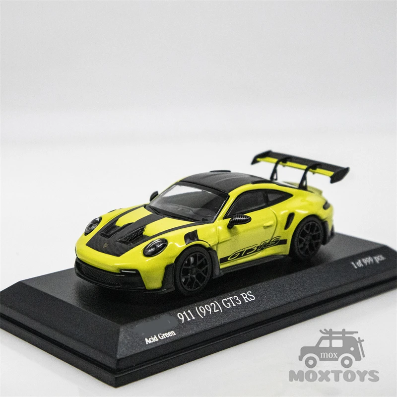 Tarmac Works  x Minichamps 1:64 911 (992) GT3 RS WhiteRed / Acid Green Diecast Model Car