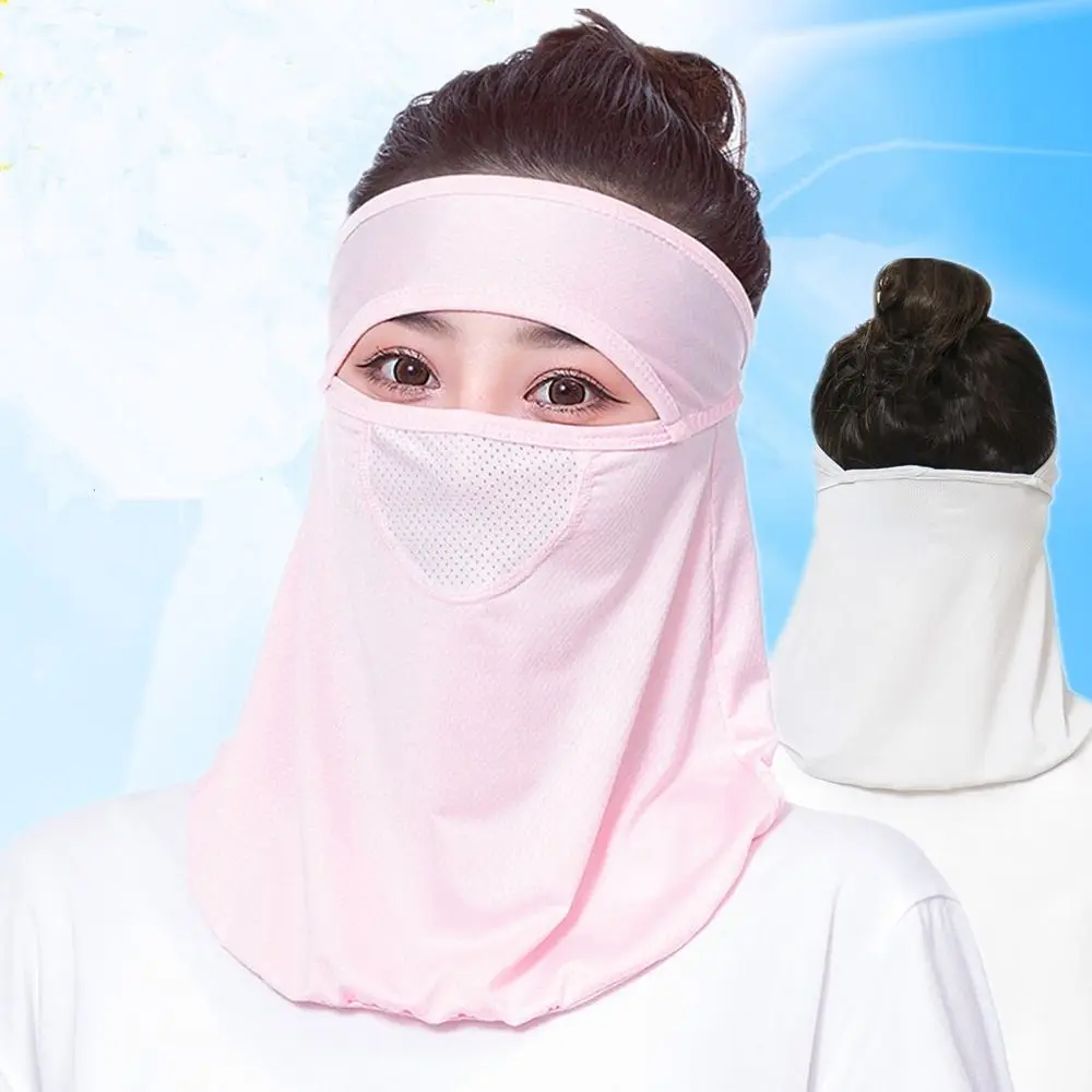 

Ice Silk Outdoor Face Shield With Neck Flap Womne Neckline Mask Face Gini Mask Summer Sunscreen Mask Men Fishing Face Mask