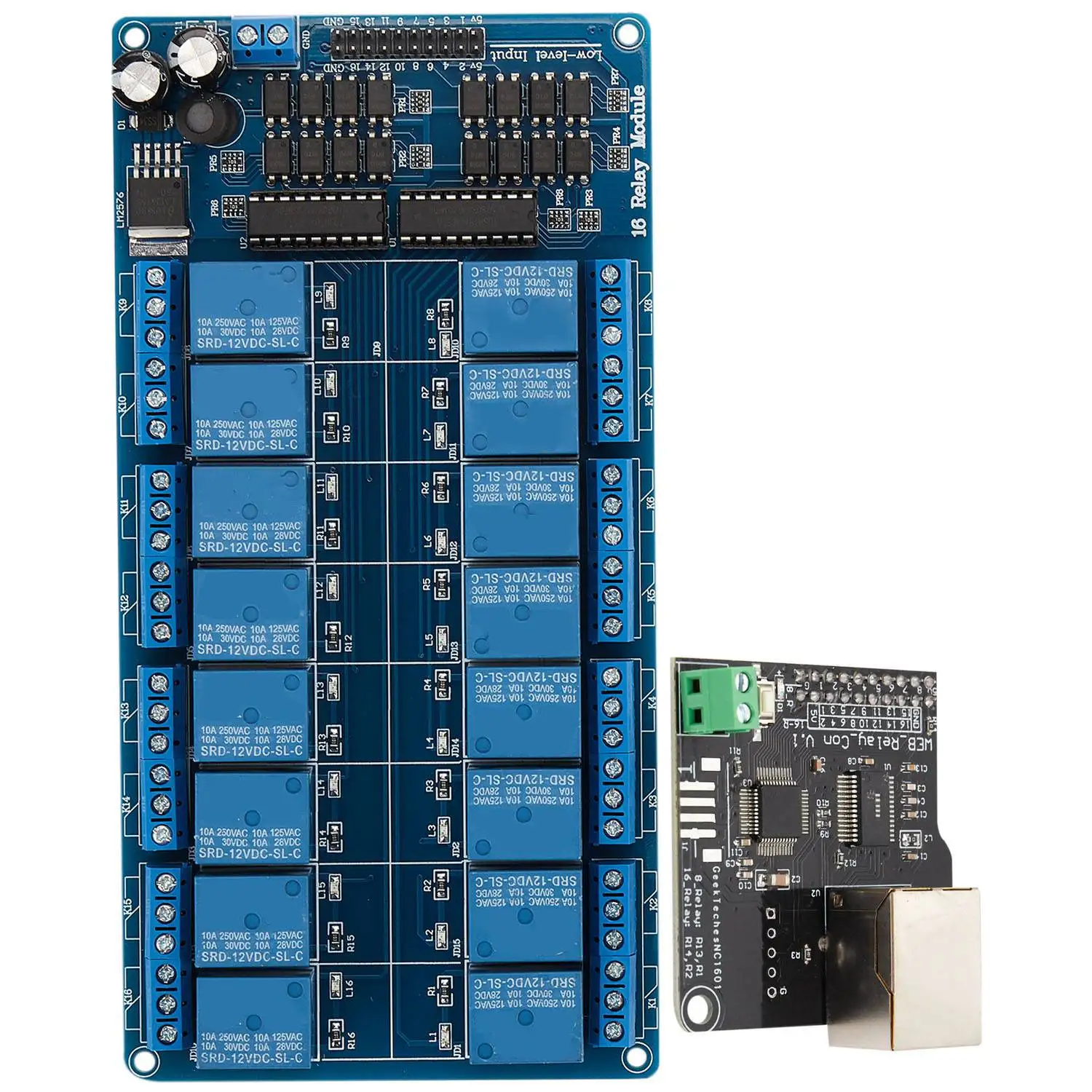 

Ethernet Control Module Lan Wan Network Web Server RJ45 Port 16 Channel Relay Is Ethernet Controller Board.RJ45 Interface