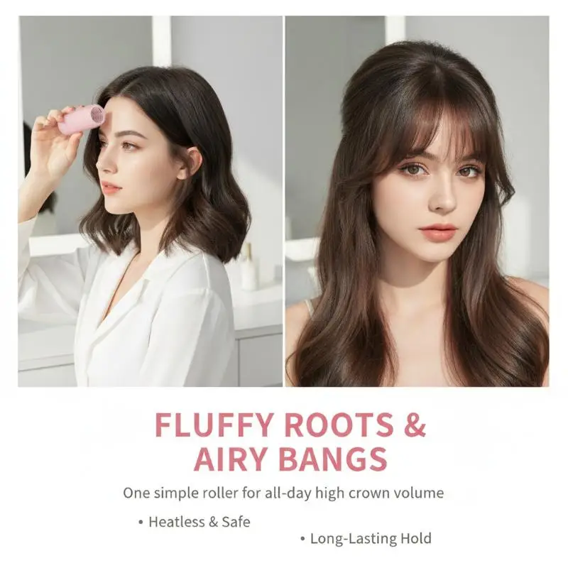 1Pcs No Heat Hair Waver Bangs Self-Adhesive Hair Curlers For Women Makeup Styling Curling Tools Hair Rollers Curlers