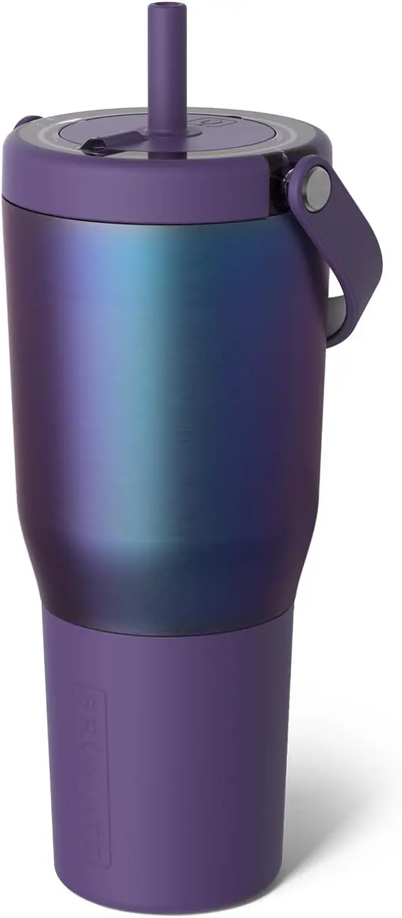 

35oz Leakproof Travel Tumbler with Handle, Straw, Silicone Sleeve - Stainless Steel, Cup Holder Friendly