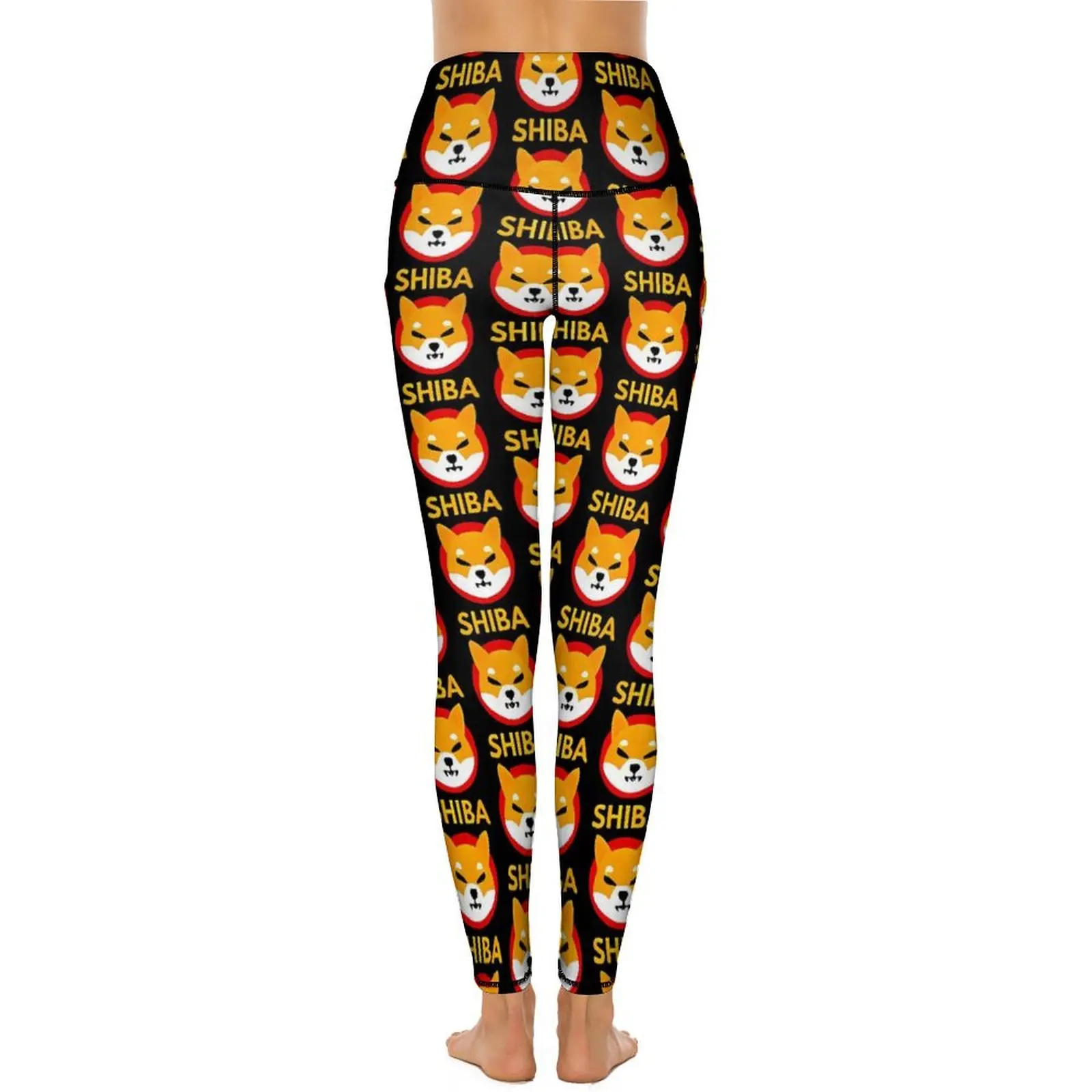 Shiba Coin Criptovaluta Leggings Pantaloni da yoga da palestra sexy Push Up Collant sportivi elasticizzati Tasche Leggins dal design alla moda