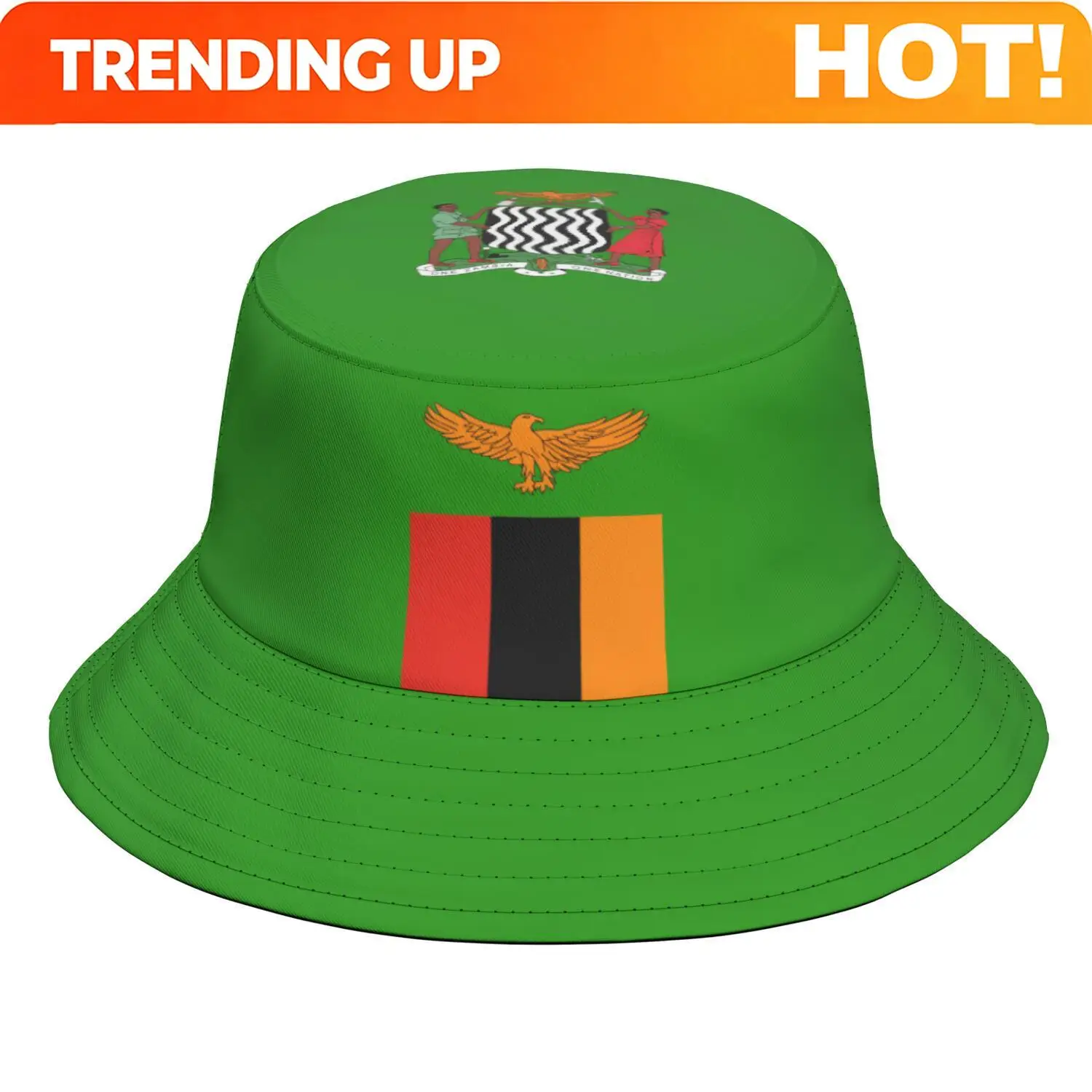 Customization Customization Zambia Fisherman Hats Free Custom Made Name Number Team Logo Bucket Cap Country Travel Zambian