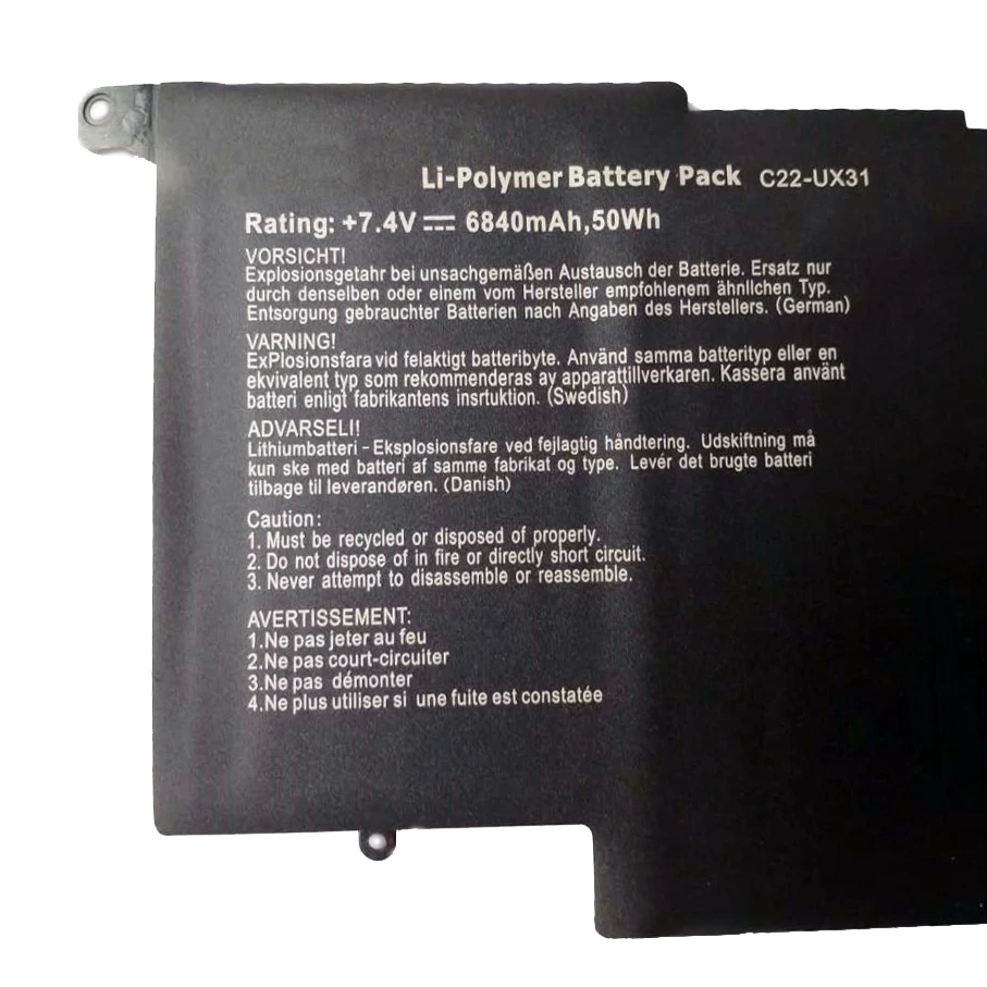 Laptop Battery C22-UX31 C23-UX31 For Zenbook UX31E UX31E-DH72 UX31A Ultrabook UX31A-R4004H BX31E BX31A Series 7.4V/50WH/6840MAH