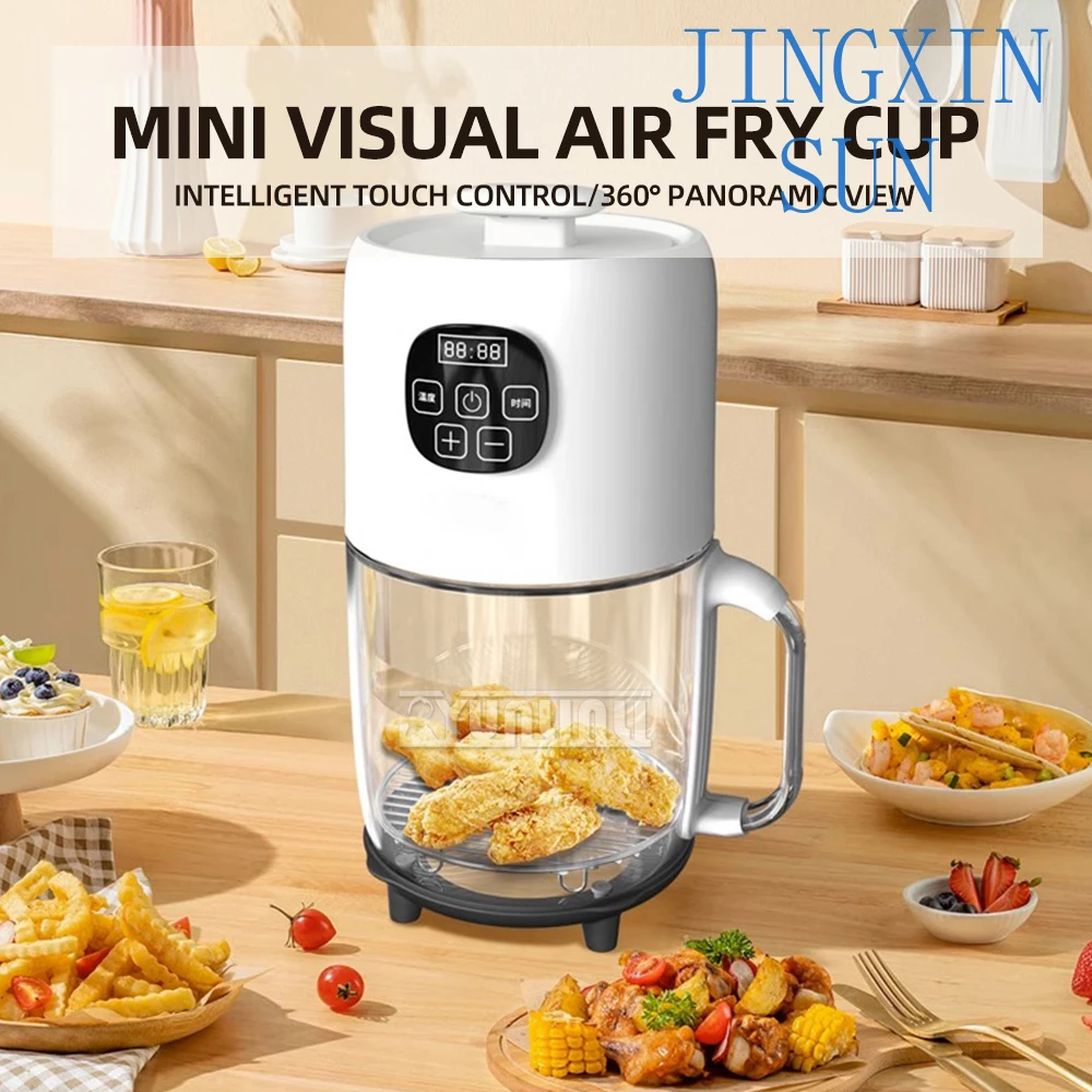 2L Mini Portable Air Fryer Household Visual Elektirikli Fritöz Automatic Glass Freidora De Aceite