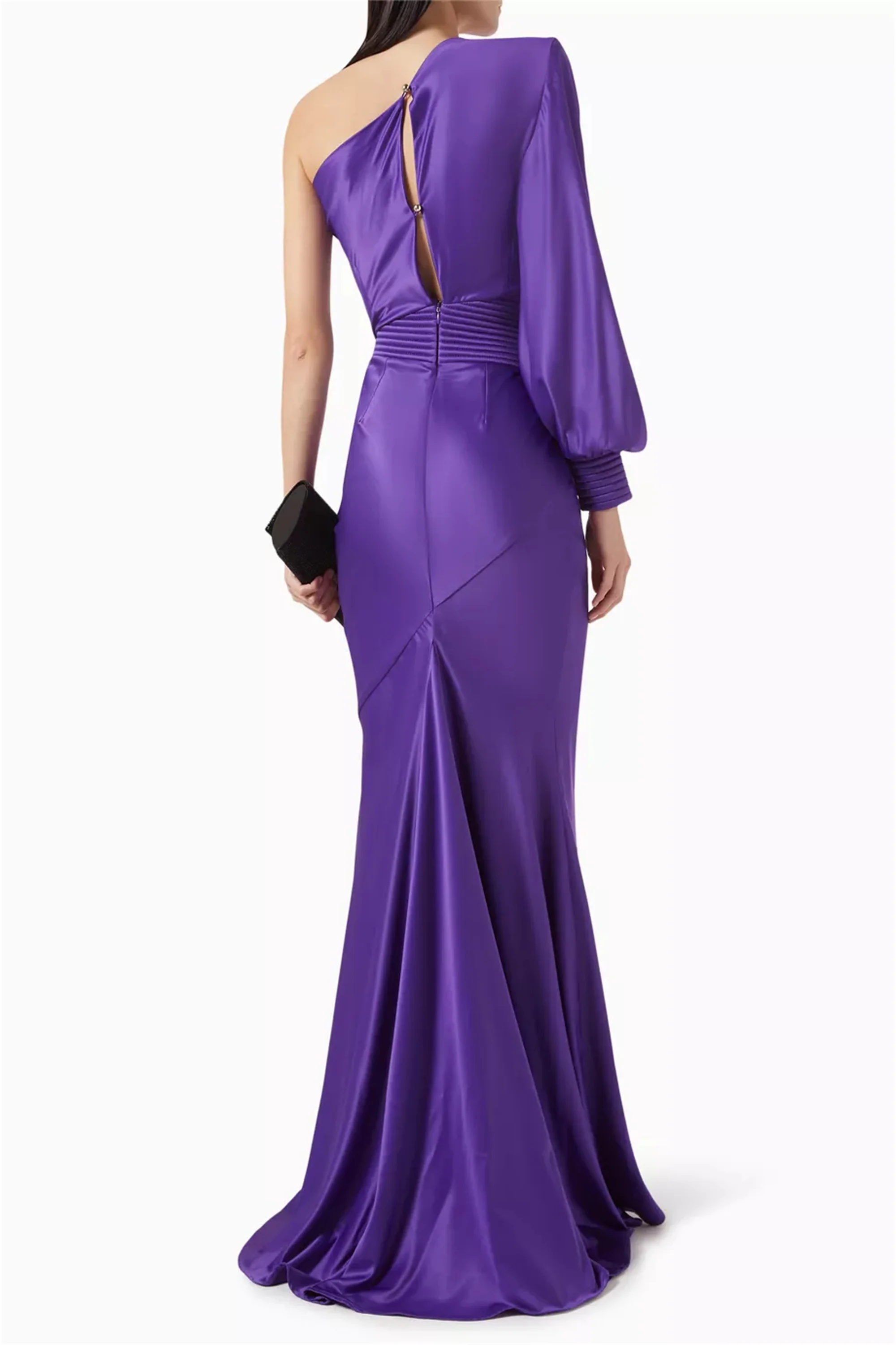 Paars فسات Mohamed Como Mode Vrouw Ceremonie Jurk Eén Schouder Elegante Feestjurken 2025 EVON BRIDAL Aangepast
