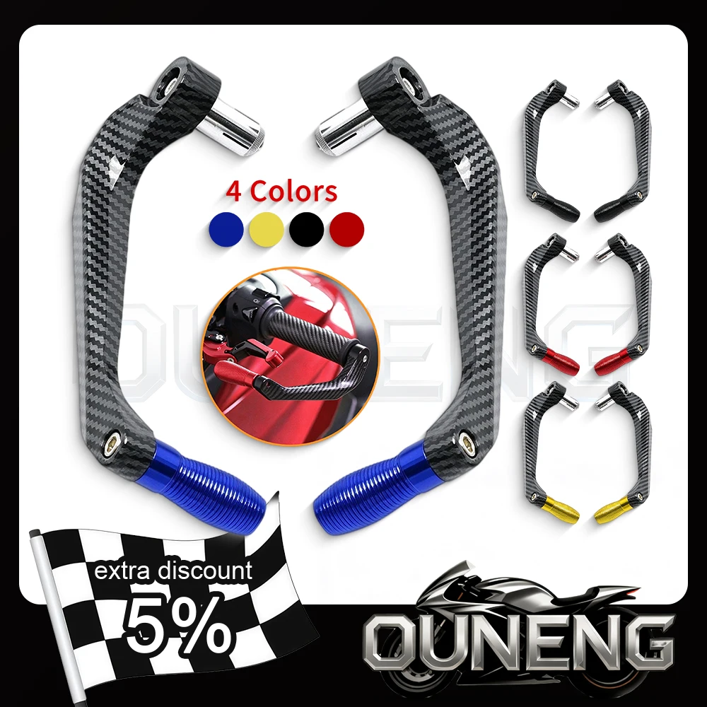Motorcycle Handguards Universal Plastic 16mm 22mm Handlebar Anti Fall Brake Clutch Lever Guard Carbon Pattern