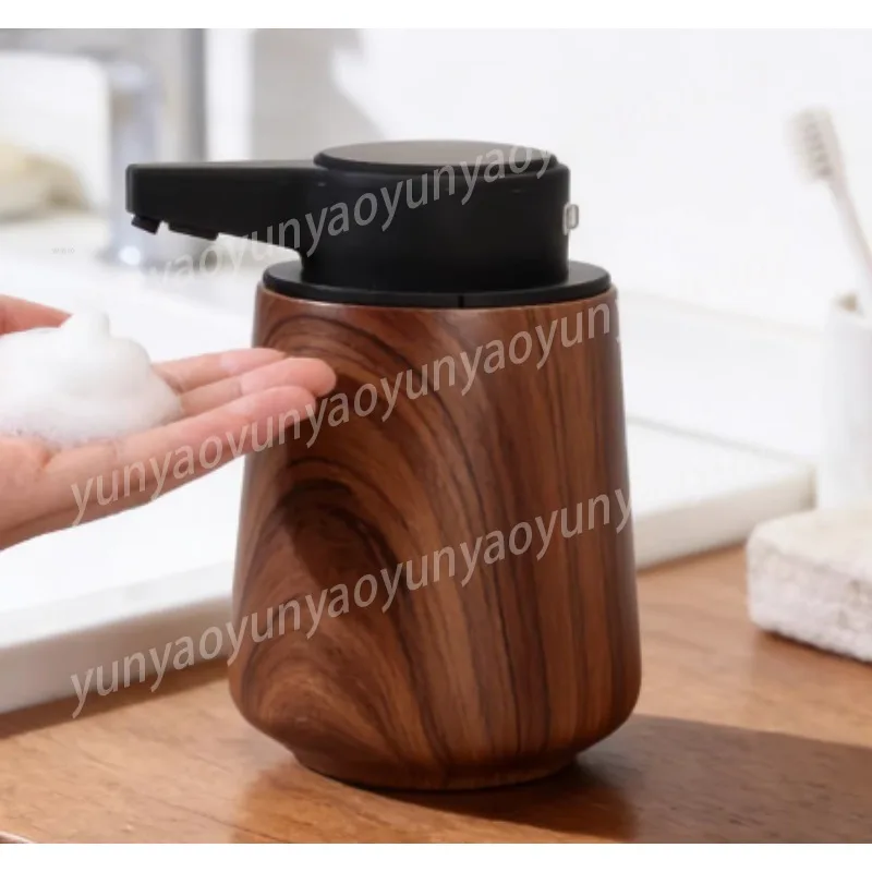 Wood Grain Automatic Foaming Soap Dispenser Electric Intelligent Hand Washing Foam Machine for Household Use