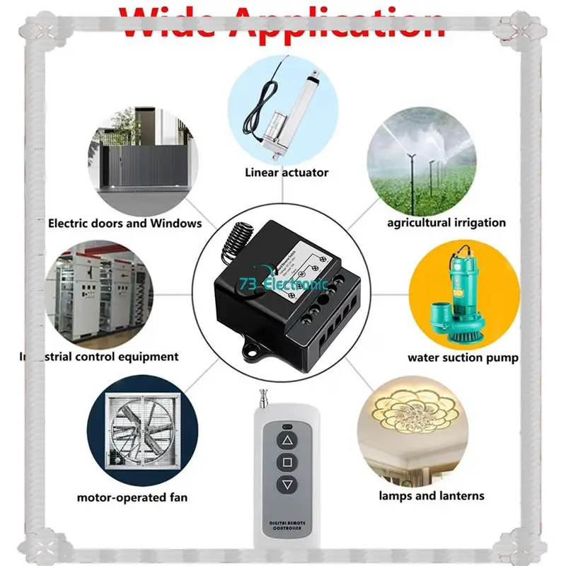 24-Hour Delivery 3X DC12V-24V Forward Reverse Switch, Linear Actuator Remote Control,10A Current,165 Ft Range,Linear Actuator Wi