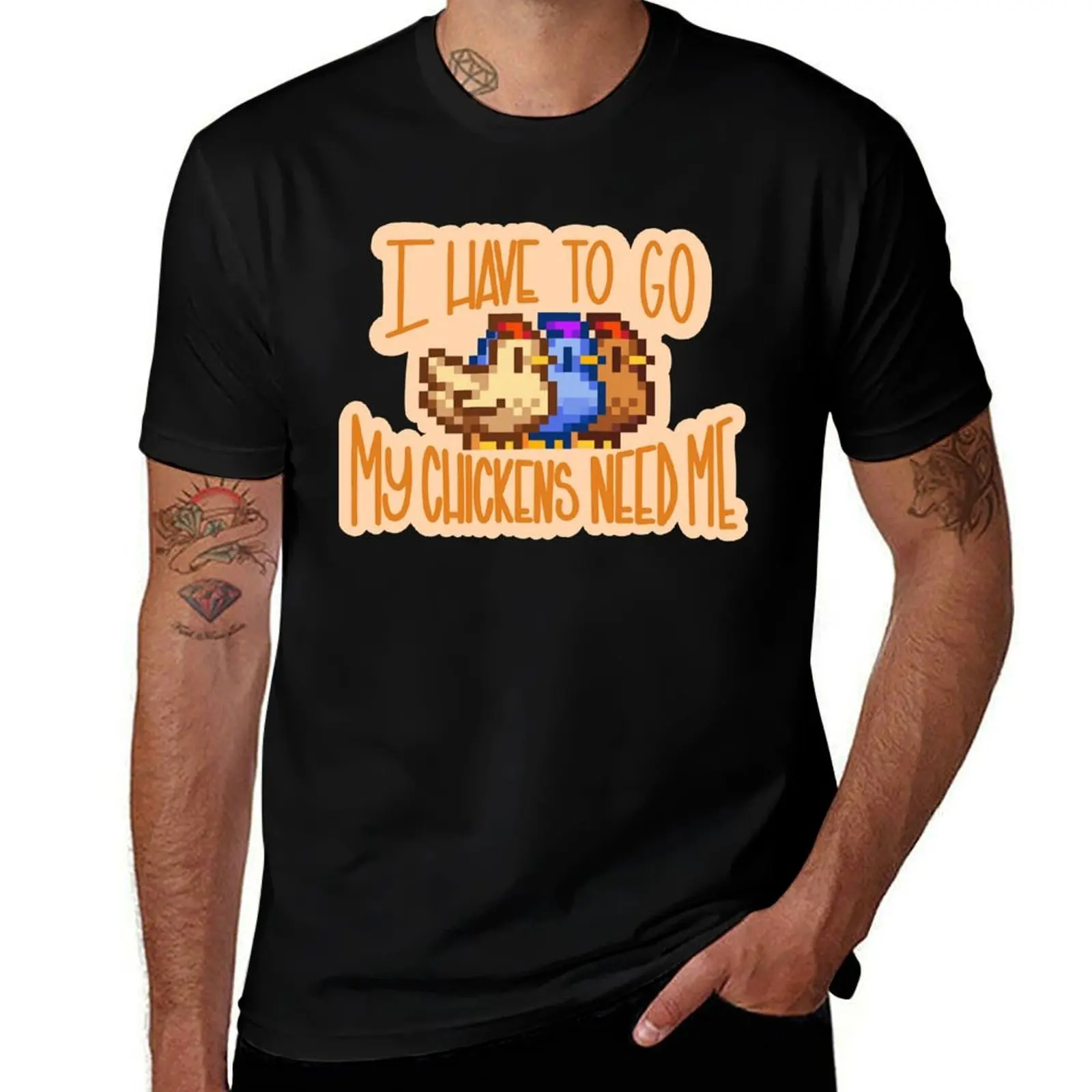 Who Loves Movie Stardew Just A Boy Chickens Valley Cute Photographic T-Shirt man t shirts graphic T-Shirt