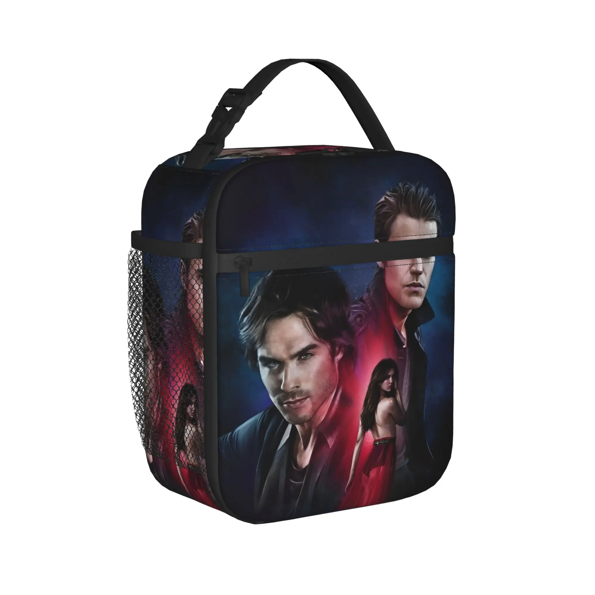 The Vampire Diaries Insulated Lunch Bags Leakproof Salvatore Damon Salvatore Reusable Thermal Bag Tote Lunch Box Food Handbags