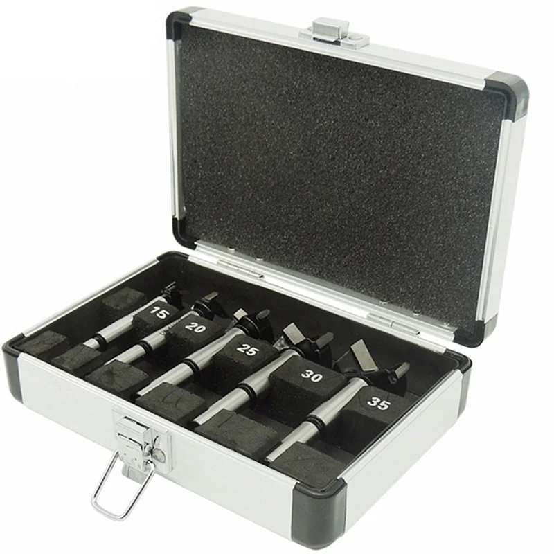 

AT29-5-Piece Set Of Woodworking Hole Opener Alloy Drill Bit Plank Drill Bit Hinge Alloy Plastic Gypsum Board Wood