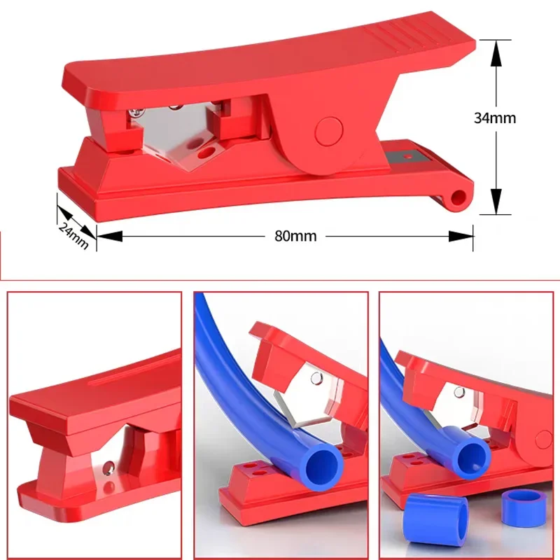 

1Pc Red Hose Cutting Tool Nylon PE Plastic Pipe Tube Tubing Scissor PVC PU Rubber Silicone Pneumatic Hose Cutting Tool