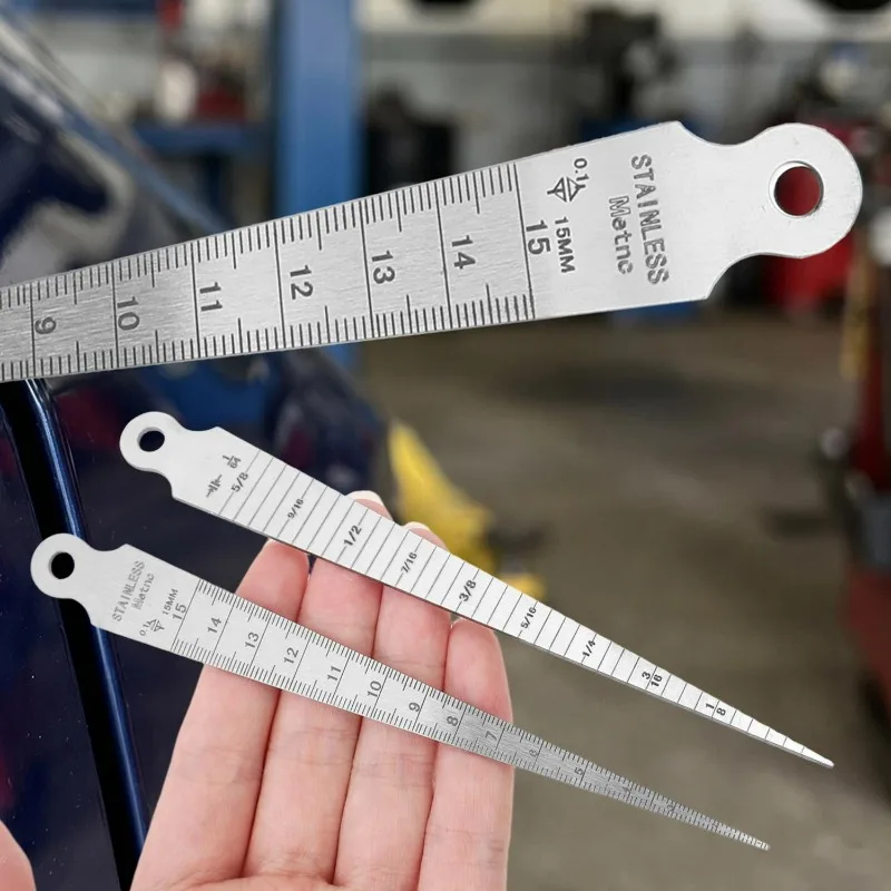 Stainless Steel Taper Gauge Feeler 1-15mm Gap Hole Measuring Tool Thickness Gauge Measuring Probes Aperture Measurement Tool