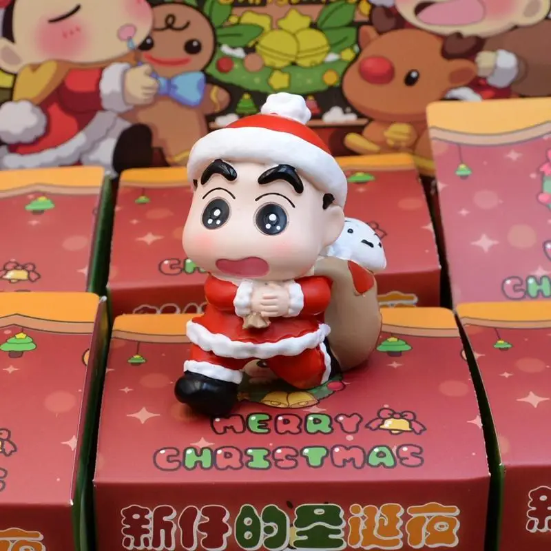 Crayon Shin Chan คริสต์มาสร่วมกล่องตาบอด Crayon Shin Chan วันคริสต์มาสอีฟ Handmade กล่องตาบอดของเล่นสามารถ Give ของขวัญเด็ก