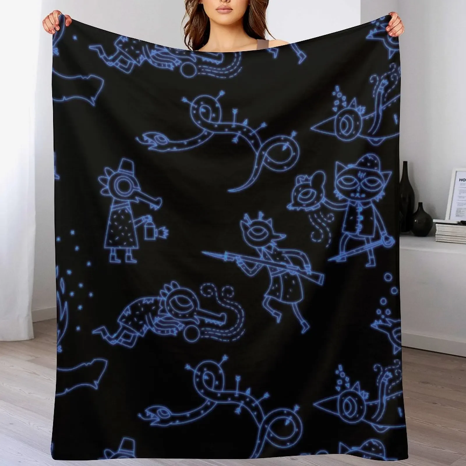 

Night in The Woods Constellations Throw Blanket Single Decorative Sofa Luxury Brand Tourist Blankets