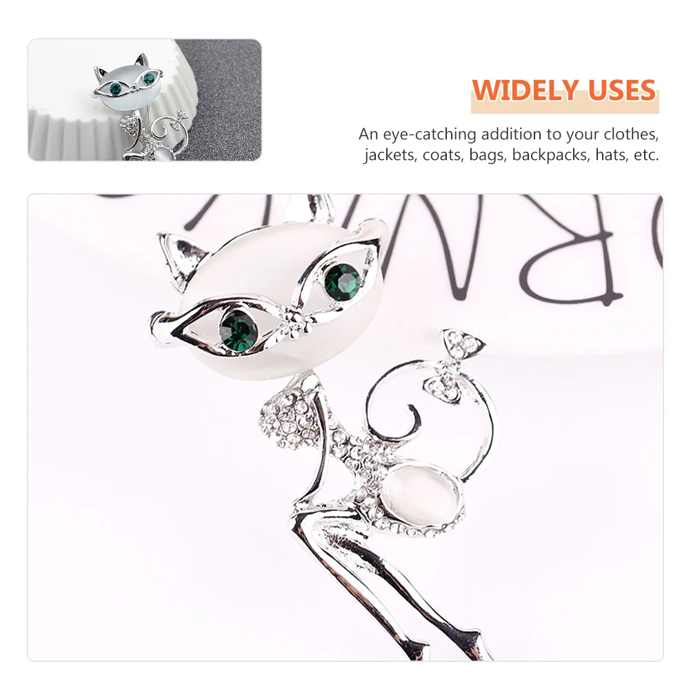 Broche de ojo de gato para mujer, Pin de piedra de ópalo, joyería de moda, bufanda, chal, Clip, bolsa de ropa, sombrero, accesorio de decoración para niñas