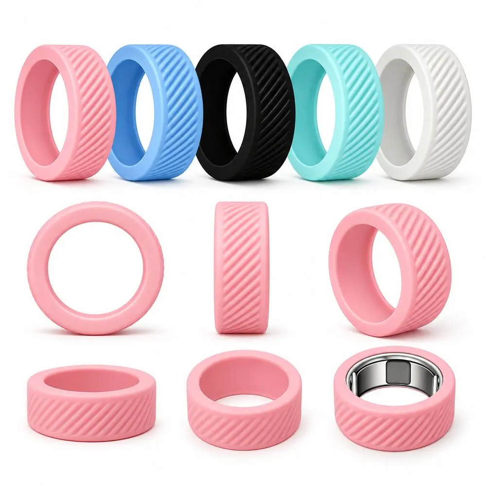 New Silicone Smart Ring Cover Anti-Scratch Smooth Surface Ring Protector Slip Resistant Shock Resistant Daily Jewelry Protection