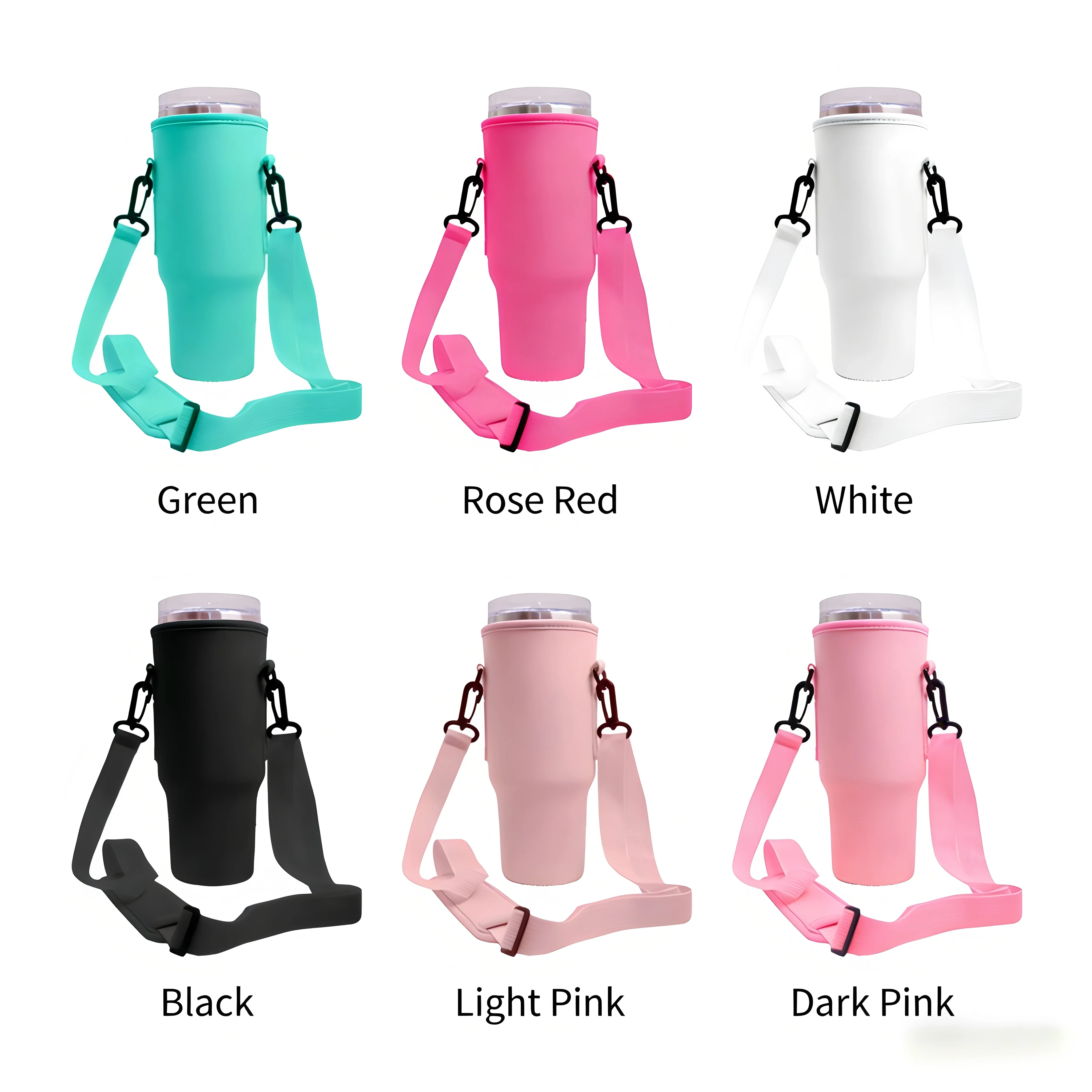 Large 40oz Insulated Leak Proof Water Bottle Carrier Bag Pouch Cover Holder Adjustable Strap for Thermos Outdoor Hiking Gym