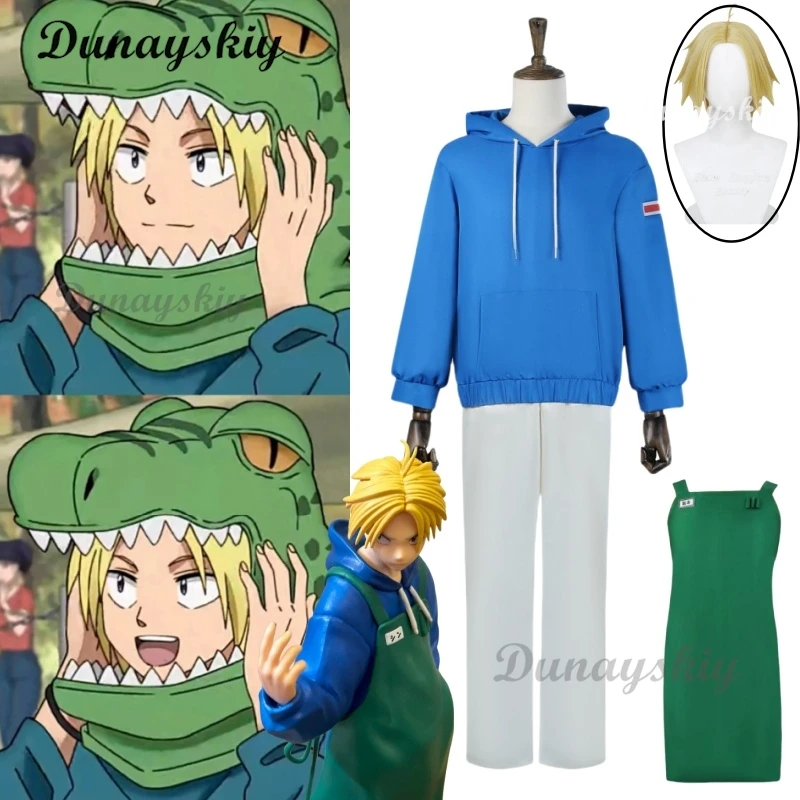 

Anime Sakamoto Days Asakura Shin Hood Costume Wig Cosplay Hat Shin Asakura Sweatshirts Trousers Apron Uniform Halloween