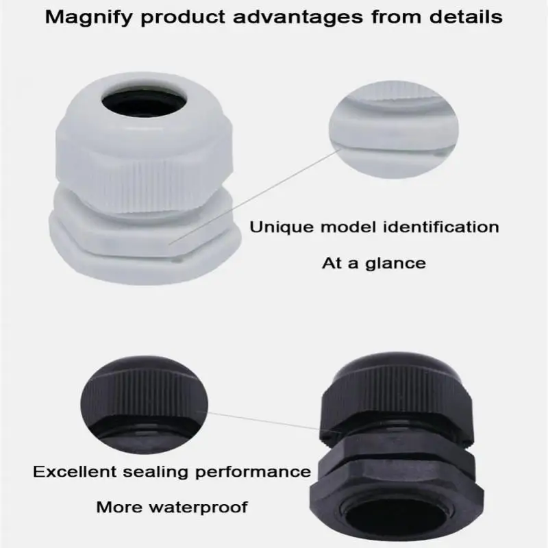 Fanke PG7-63 Plastic Waterproof Joint M16-M63 Cable Waterproof Gland Head IP68 Level Fixed Head Unique Model Identification