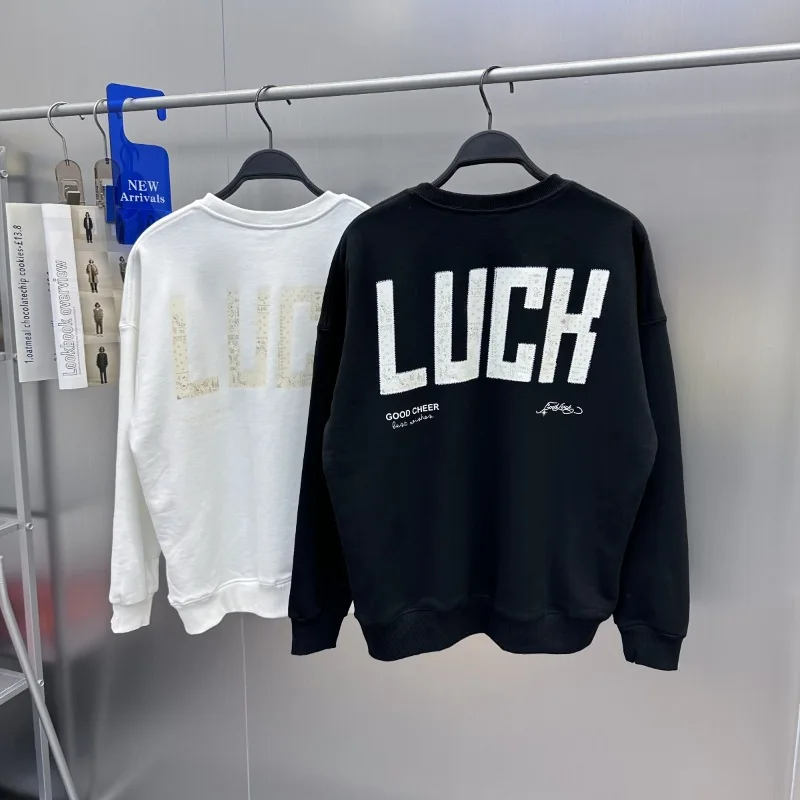 

Модный весенний мужской свободный свитшот с круглым вырезом и буквенным принтом, повседневный молодежный топ для пар, удобная весенняя верхняя одежда