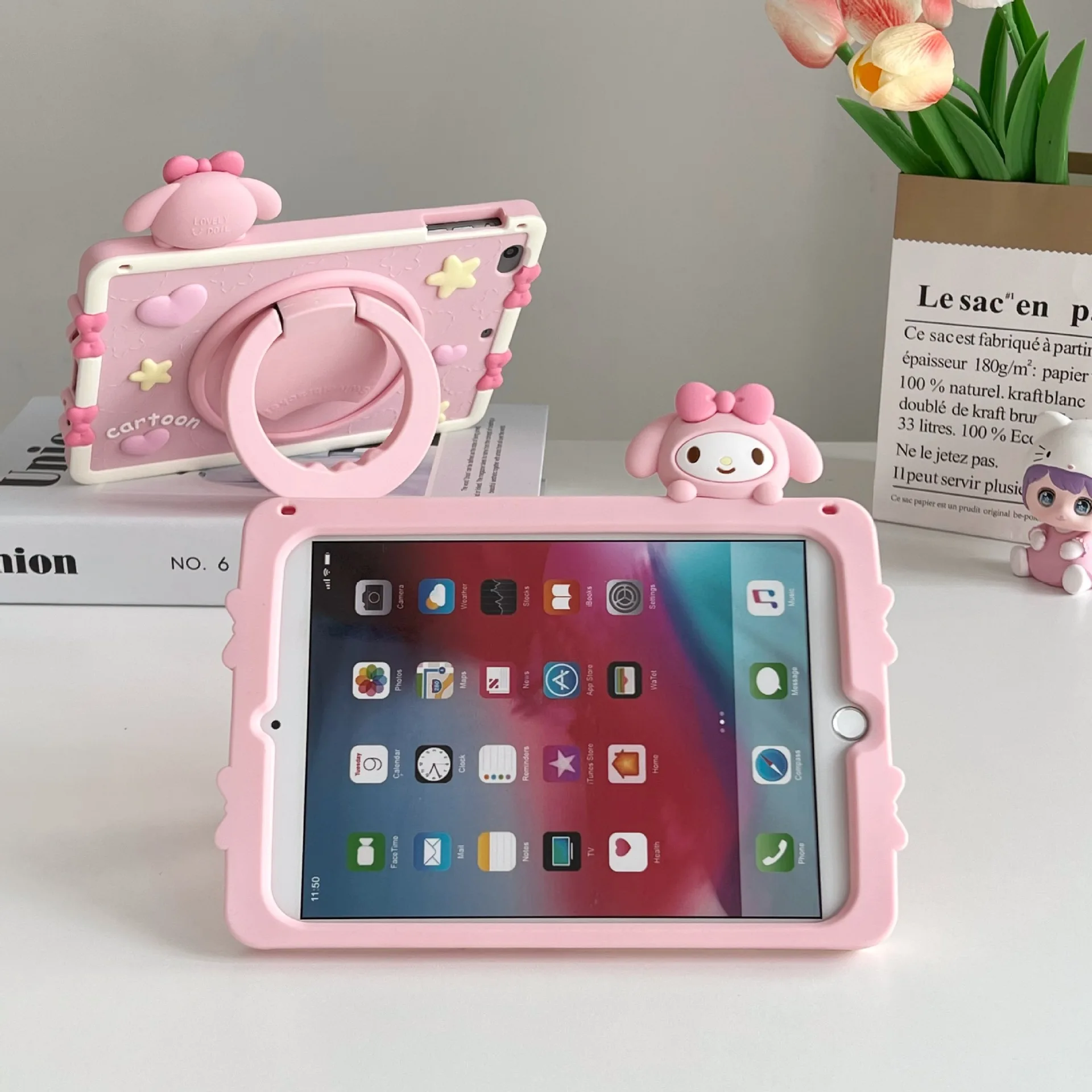 

Cartoon My Melody for iPad Case 아이패드 케이스 IPad A16 Pro 11in Air 3 4 5 6 7 Mini 7 Anti Fall Silicone Protective Cover Tablet Case