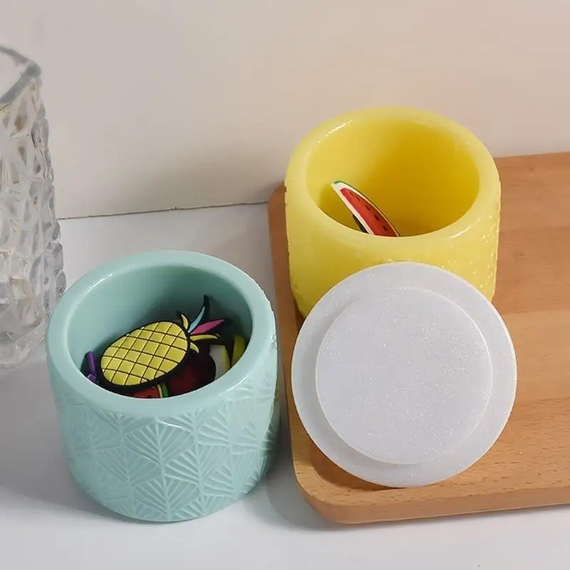 

D46E Silicone Jewelry Box Molds with/no Lid Cover Flower Pot Keys Coin Mold