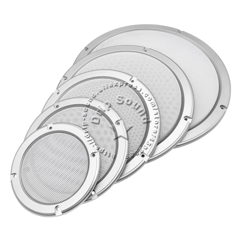 ل 4 "/5"/6.5 "/8"/10 "بوصة المتكلم تحويل صافي غطاء سيارة الصوت الزخرفية دائرة شبكة معدنية مصبغة حماية 1D