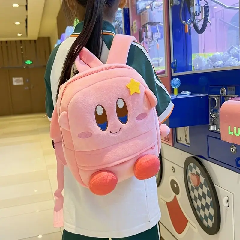 Kirby Backpack Anime Y2K Cute Plush Schoolbag Cartoon Kawaii High Capacity Portable Outdoor Tourism Shoulder Bag Christmas Gift