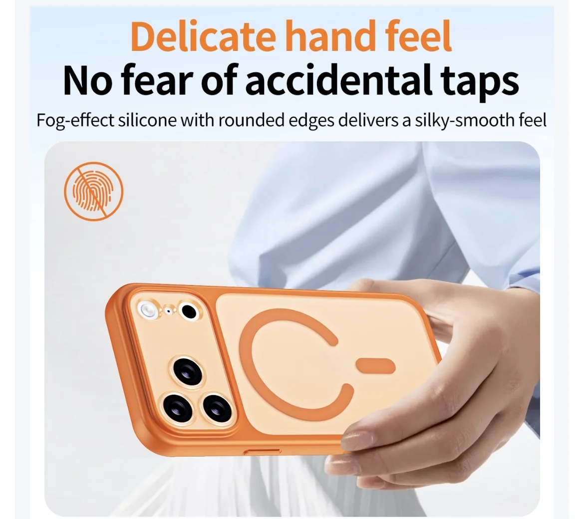 

Магнитный защитный чехол с амортизирующим дизайном для iPhone 17 Pro Max, совместимый с iPhone серии 16/15/14/13