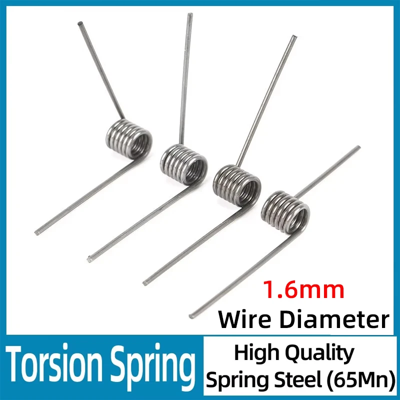10PCS Heavy Duty 65Mn Steel 1.6mm Wire V-Notch Small Helical Torsion Spring Clamp Custom Industrial Springs