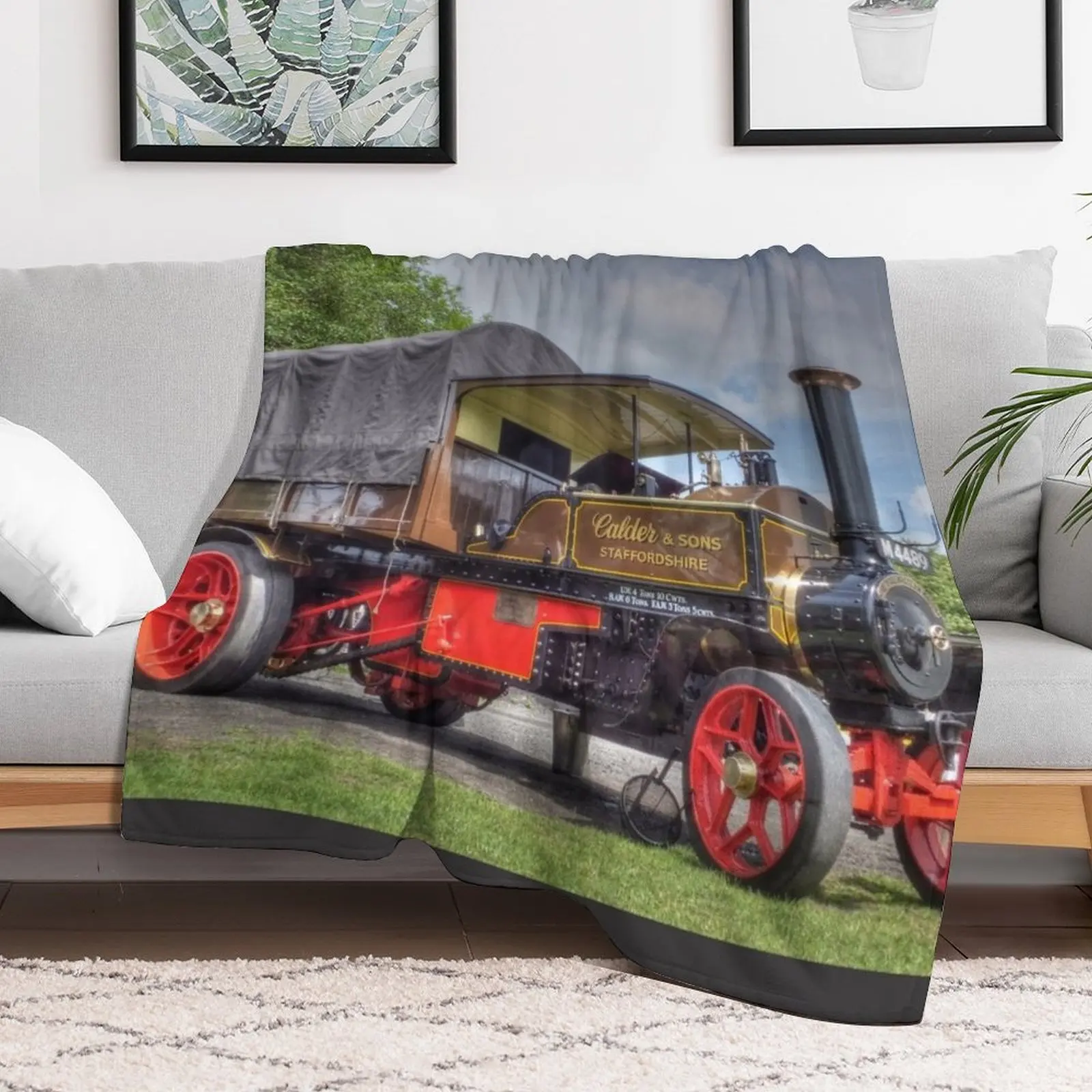 Foden Steam Wagon Throw Blanket