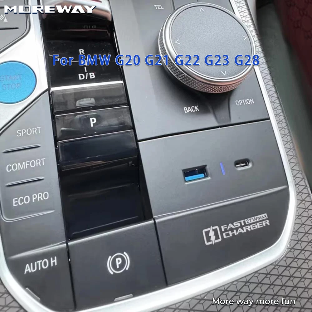 

Phone Charge For BMW G20 G21 G22 G23 G28 i3 i4 G26 X3 G01 X4 IX3 X5 X6 G06 M8 USB 27W Fast charger type C Charging Car Interior