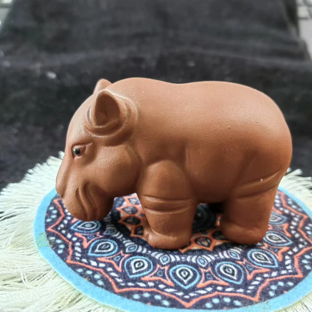 Clay Chubby Stoneware Hippo sculpture AccessoriesTea pet Hippo Figurine Statue , pottery hippopotamus Figurines Ceramic Hippo